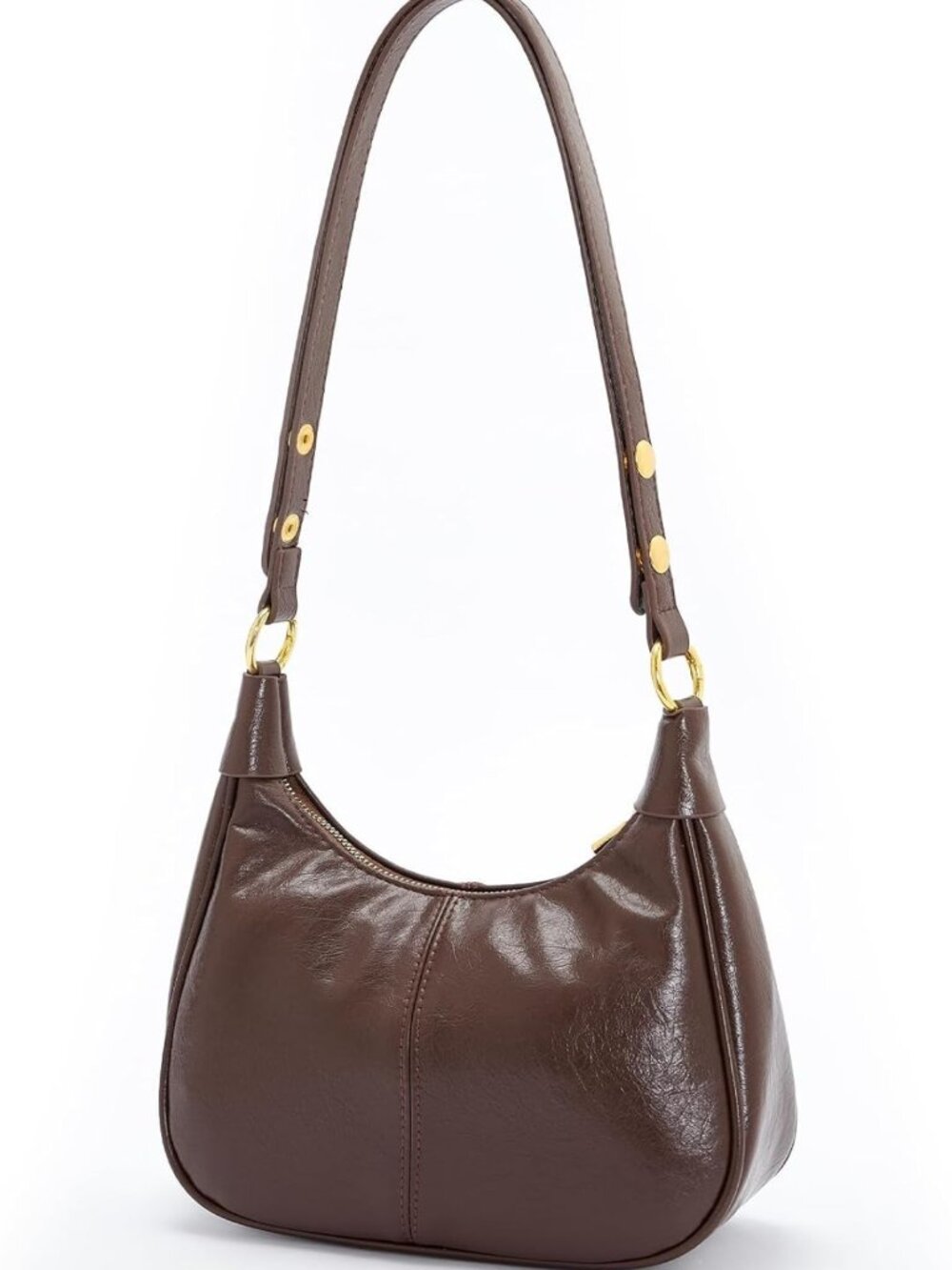 Chic Small Hobo Purse for Women, Retro Crescent Shoulder Bag with Zipper Closure